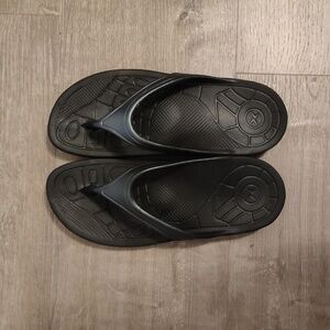 Aetrex Black Men's/Women's Comfort Flip Flop Sandals